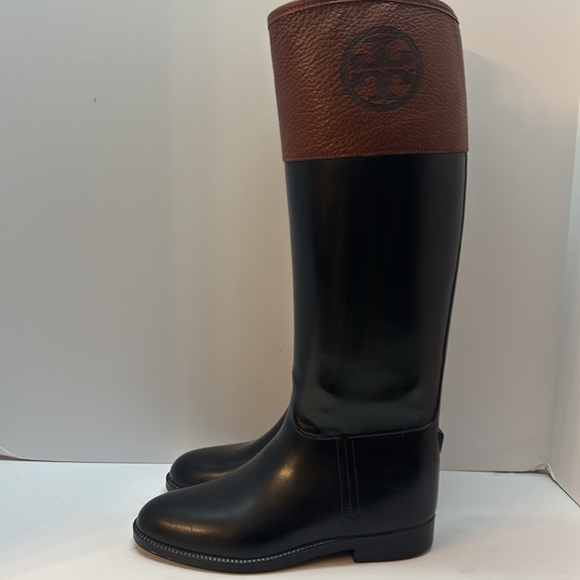 Tory Burch/Aigle rubber  Black and Brown Boots - Picture 2 of 11